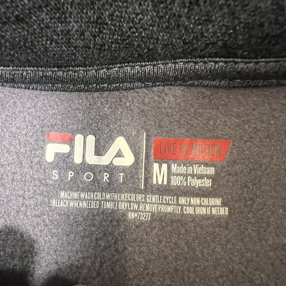 Fila Sport 1/4 Zip Pullover Mens Size M Charcoal Gray Fleece Activewear NWT NEW - Picture 4 of 10